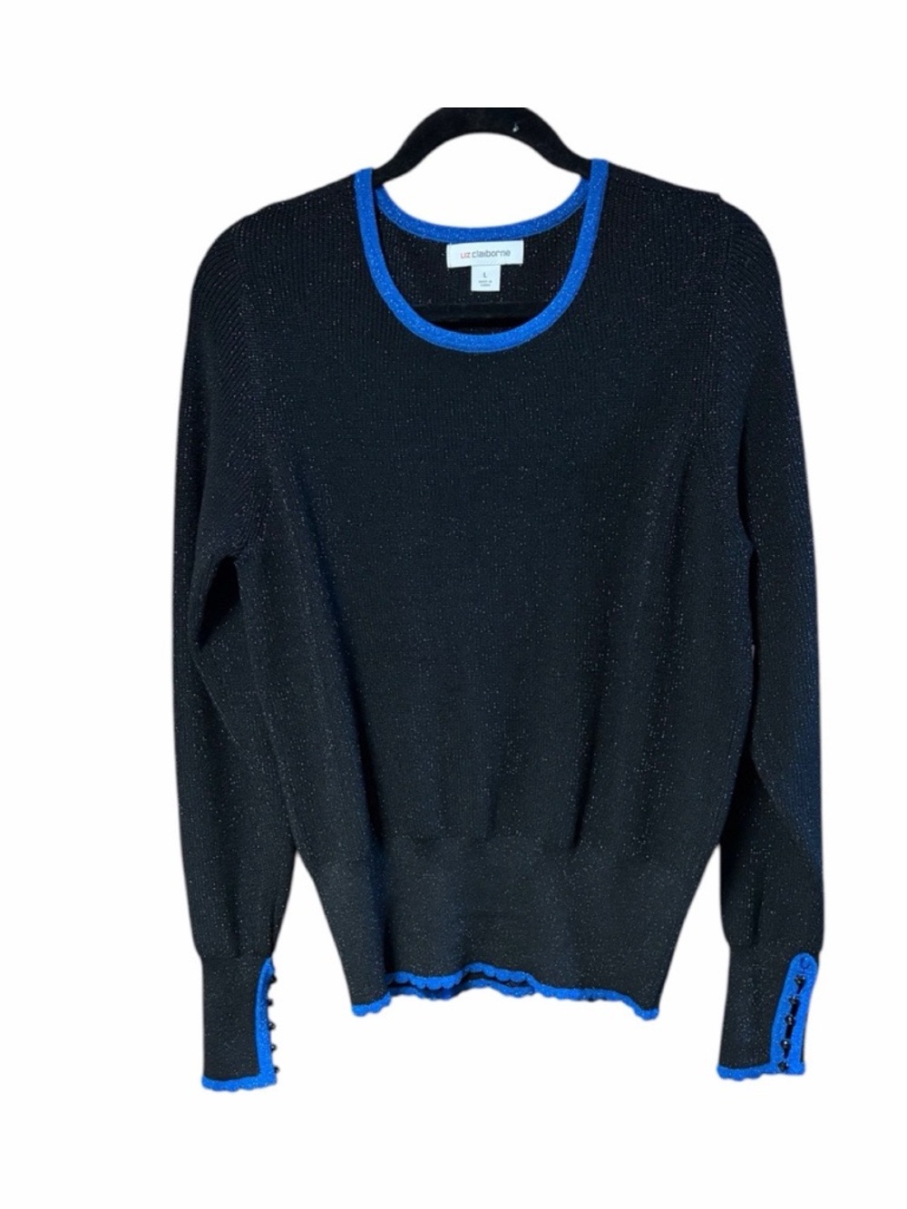 Liz Claiborne Crewneck Metallic Knit Sweater NWT